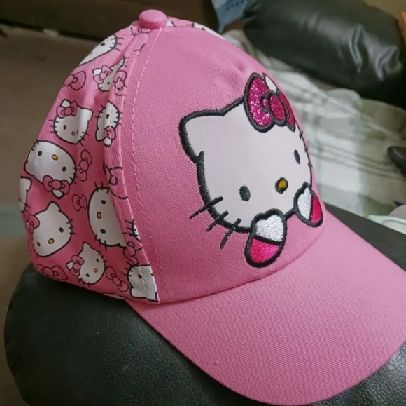 New pink childrens adjustable Hello Kitty cat baseball cap hat - Picture 1 of 2